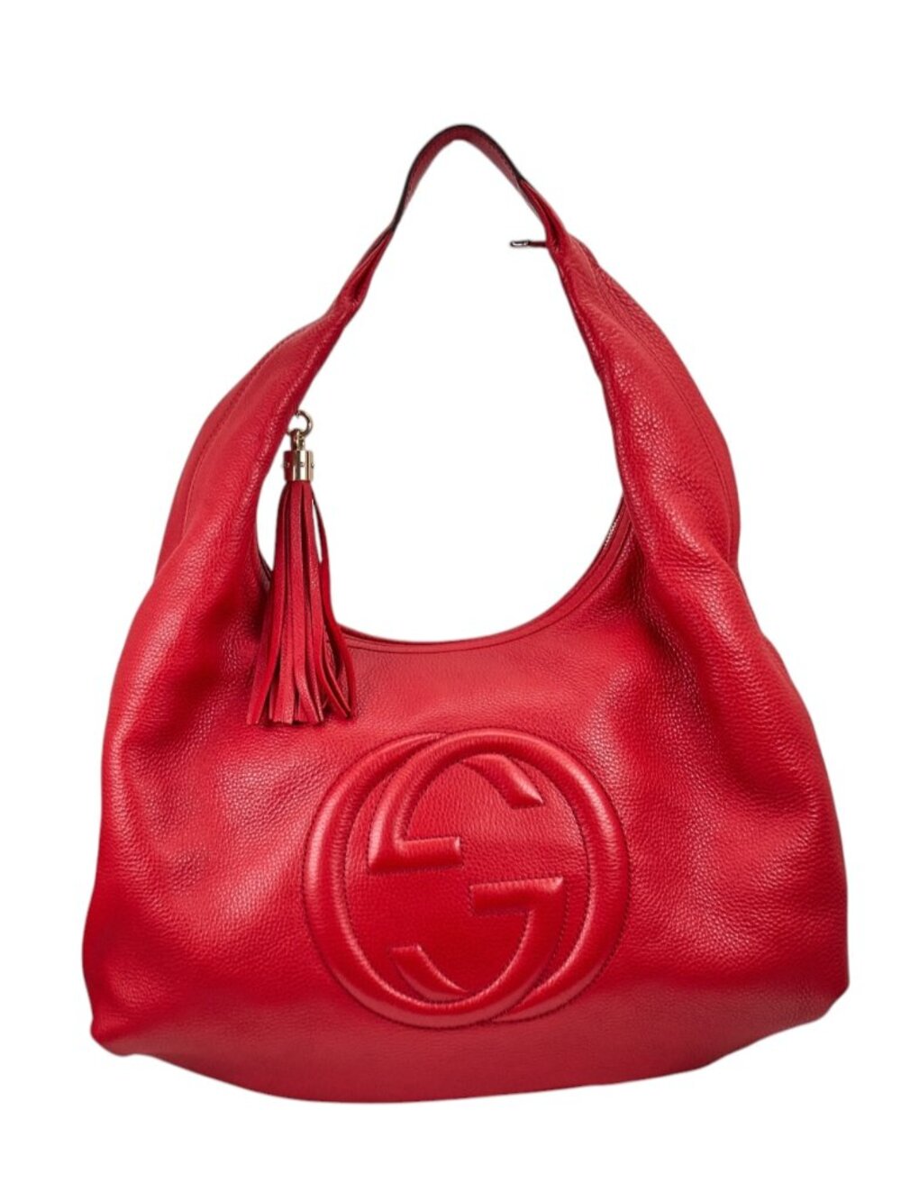 Gucci Soho Hobo Red Pebbled Leather Bag